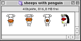 Sheeps with Penguin